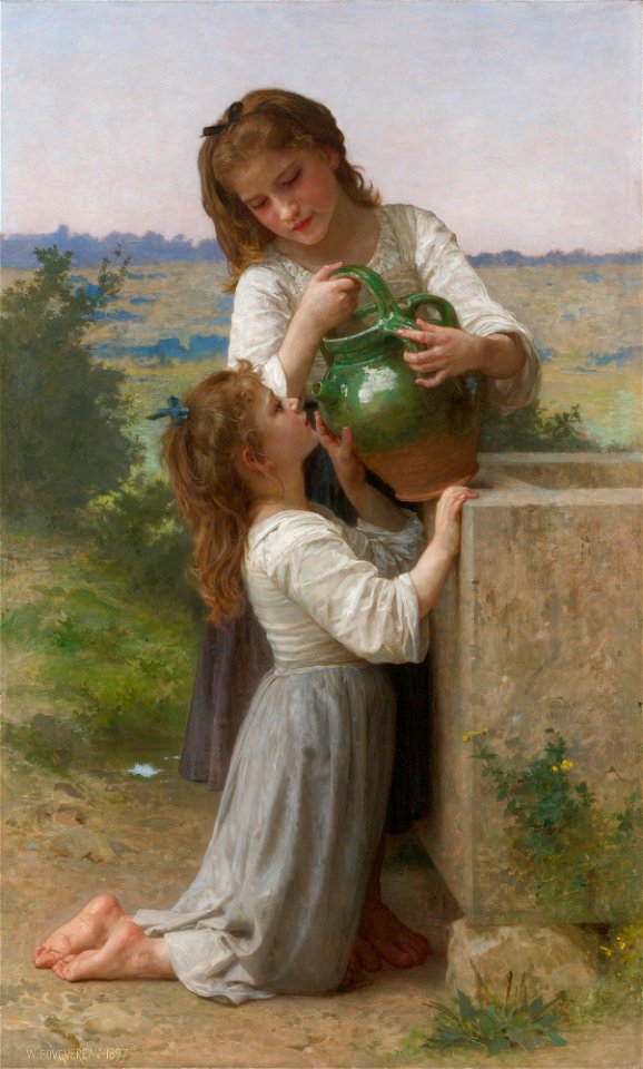William-Adolphe Bouguereau (1825-1905) - At The Fountain (1897)