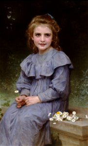 William-Adolphe Bouguereau (1825-1905) - Daisies (1894). Free illustration for personal and commercial use.