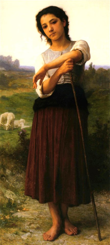 William-Adolphe Bouguereau (1825-1905) - Young Shepherdess Standing (1887)