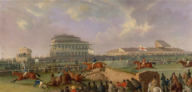 William Tasker - The Liverpool and National Steeplechase at Aintree, 1843 - Google Art Project. Free illustration for personal and commercial use.