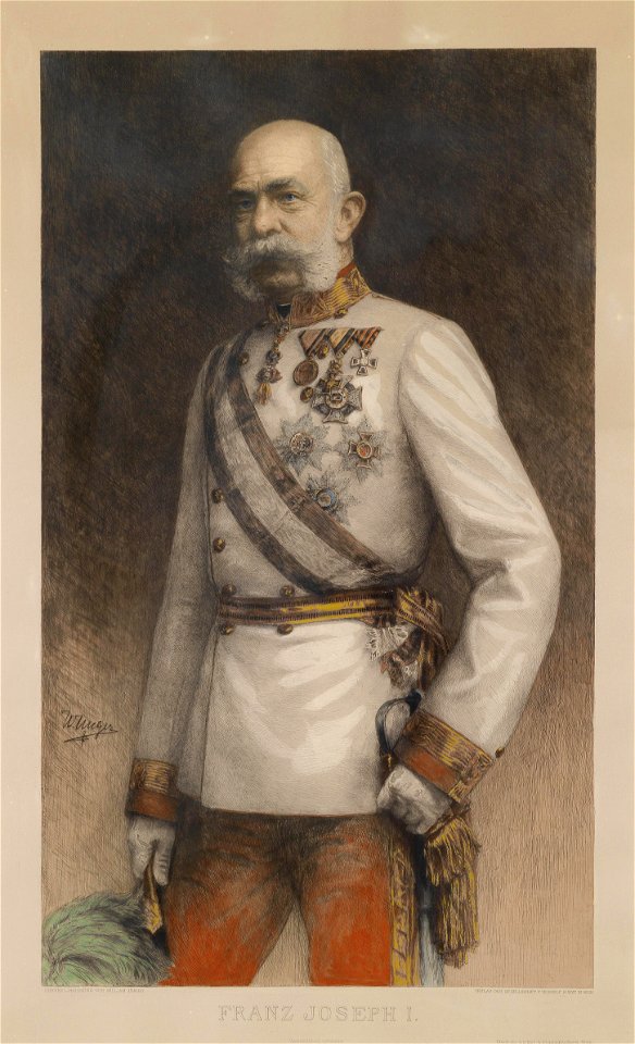 William Unger Portrait Franz Joseph Farblithographie