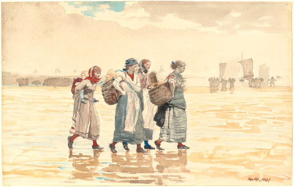 Winslow Homer - Four Fishwives on the Beach (1881)