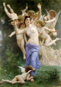 William-Adolphe Bouguereau, 1892 - Le Guêpier. Free illustration for personal and commercial use.