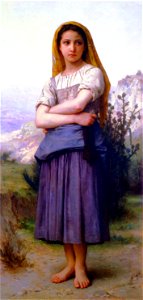 William-Adolphe Bouguereau (1825-1905) - Young Girl (1886). Free illustration for personal and commercial use.