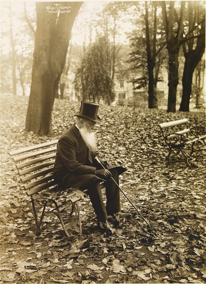 Anders Beer Wilse - Portrait of a man sitting on a park bench - NMK.2008.4921 - National Museum of Art, Architecture and Design
