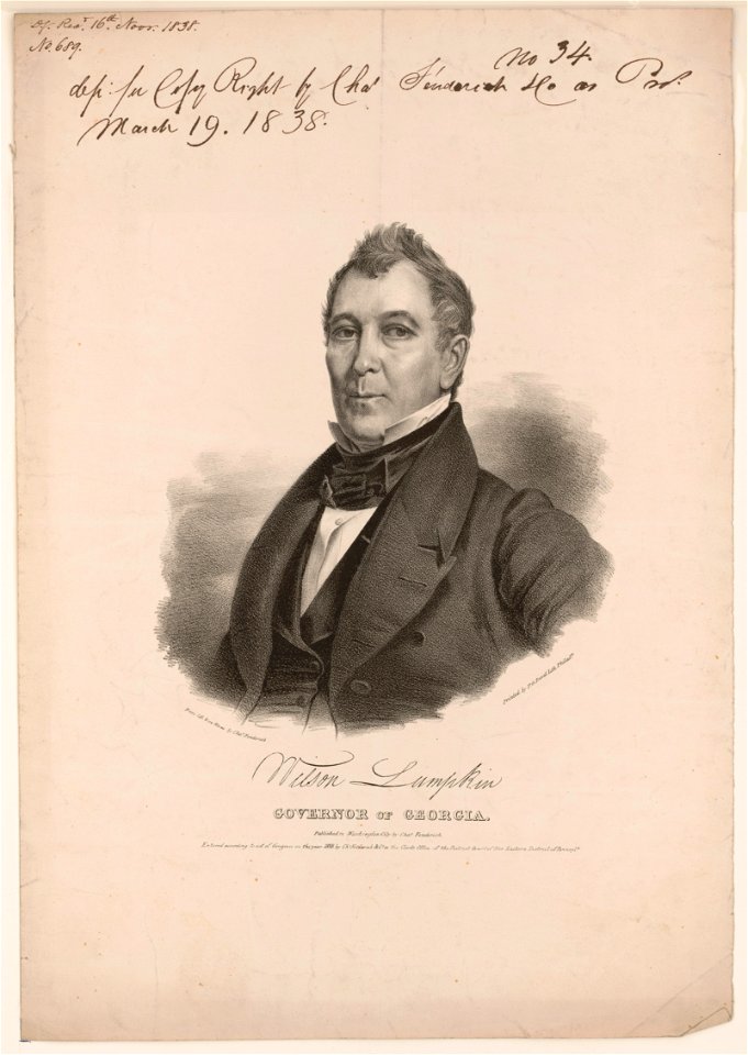 Wilson Lumpkin, Governor of Georgia - from life & on stone by Chas. Fenderich. LCCN2017657768