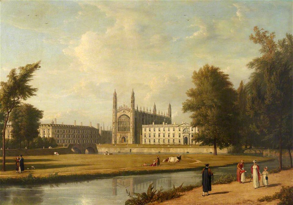 William Westall (1781-1850) - King's College and Clare College, Cambridge, from the River Cam - 515481 - National Trust