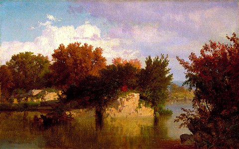 William Trost Richards - Trees along Stream in Fall - 1970.287 - Smithsonian American Art Museum