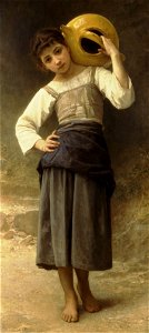 William-Adolphe Bouguereau (1825-1905) - Young Girl Going to the Spring (1885). Free illustration for personal and commercial use.