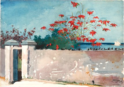 Winslow Homer - A Wall, Nassau. Free illustration for personal and commercial use.