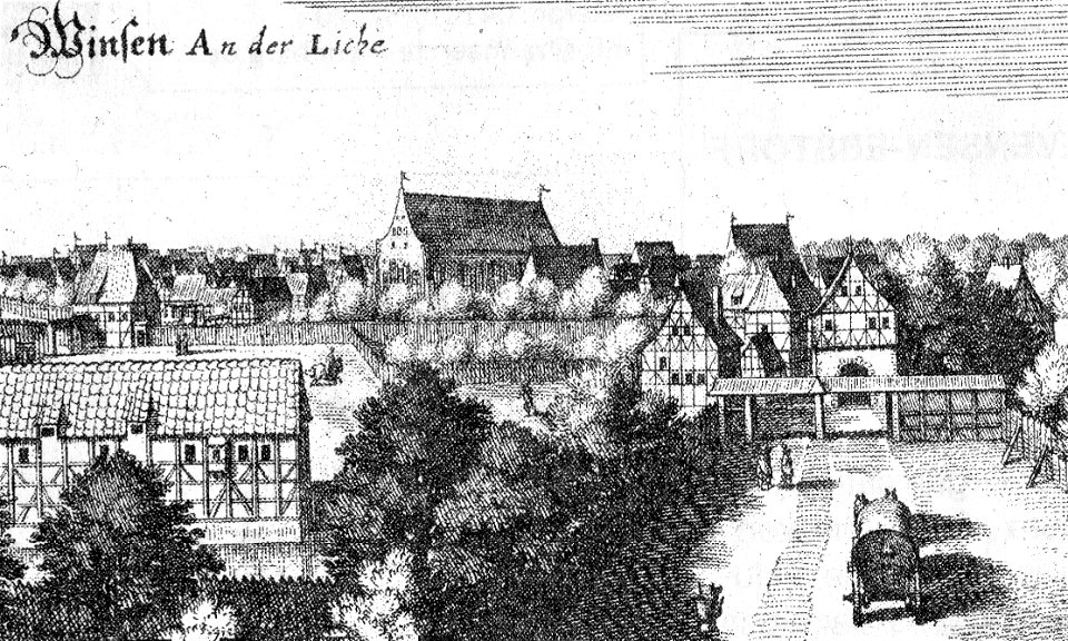 Winsen Luhe Ansicht von Merian 1654 1658 St Marien Kirche