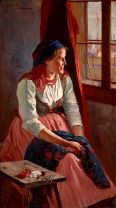 Wincenty Wodzinowski - Girl at the Window - MNK II-b-224 - National Museum Kraków
