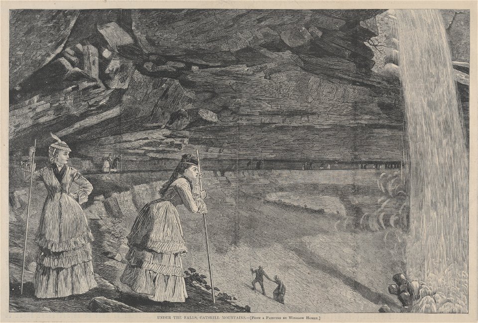 Winslow Homer (American, 1836-1910) - Under the Falls, Catskill Mountains From a Painting by Winslow Homer - 1942.1303 - Cleveland Museum of Art