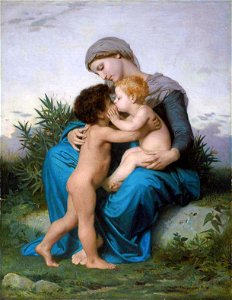 William-Adolphe Bouguereau (1825-1905) - Fraternal Love (1851)FXD. Free illustration for personal and commercial use.