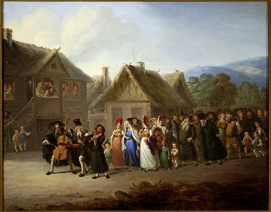 Wincenty Smokowski - Jewish wedding - MP 129 - National Museum in Warsaw. Free illustration for personal and commercial use.