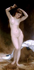 William-Adolphe Bouguereau (1825-1905) - Bather (1870). Free illustration for personal and commercial use.