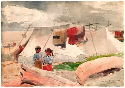 Winslow Homer - Indian Camp, Roberval, P.Q