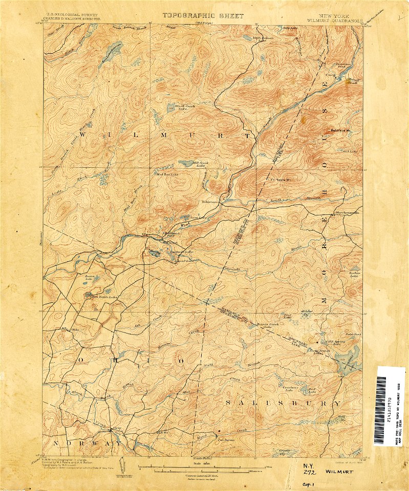 Wilmurt New York USGS topo map 1898
