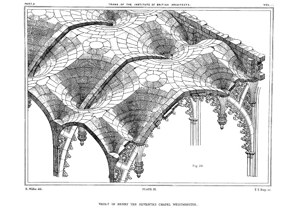 Willis Vaults 1842 Plate 3 Westminster