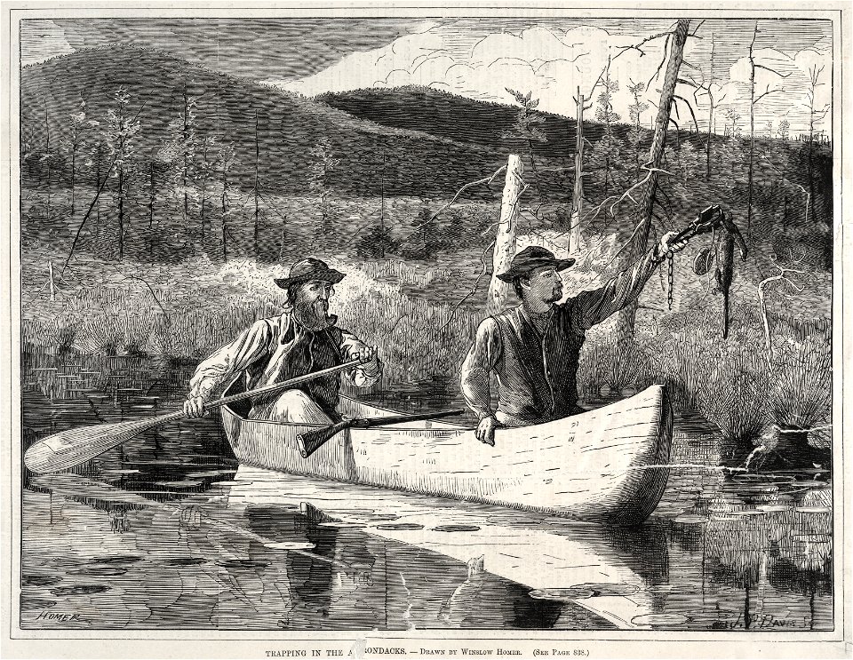 Winslow Homer (American, 1836-1910) - Trapping in the Adirondacks - 1942.1388 - Cleveland Museum of Art