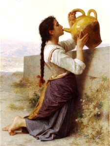 William-Adolphe Bouguereau (1825-1905) - Thirst (1886). Free illustration for personal and commercial use.