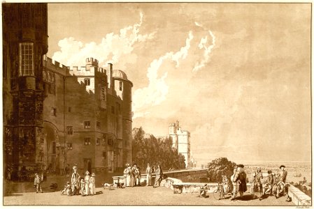 Windsor Terrass looking westward by Paul Sandby 1776. Free illustration for personal and commercial use.