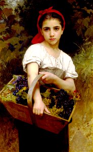 William-adolphe bouguereau the grape picker. Free illustration for personal and commercial use.