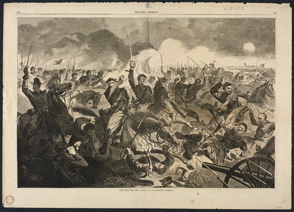Winslow Homer (American, 1836-1910) - The War for the Union, 1862 - A Cavalry Charge - 1942.1258 - Cleveland Museum of Art