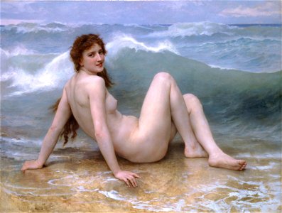 William-Adolphe Bouguereau (1825-1905) - The Wave (1896)-2. Free illustration for personal and commercial use.