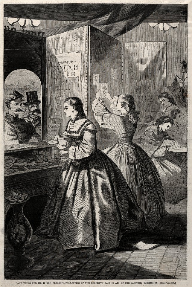 Winslow Homer (American, 1836-1910) - Any Thing for Me, If you Please - Post-Office of the Brooklyn Fair in Aid of the Sanitary Commission - 1942.1273 - Cleveland Museum of Art