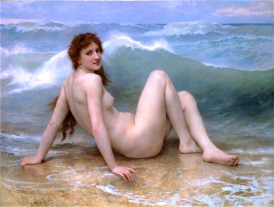 William-Adolphe Bouguereau (1825-1905) - The Wave (1896)-2FXD. Free illustration for personal and commercial use.