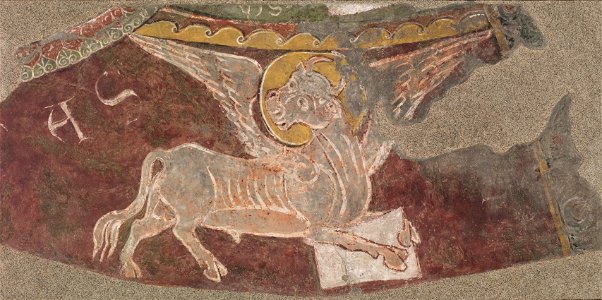 Winged Ox of Saint Luke from Sant Esteve d'Andorra - Google Art Project. Free illustration for personal and commercial use.