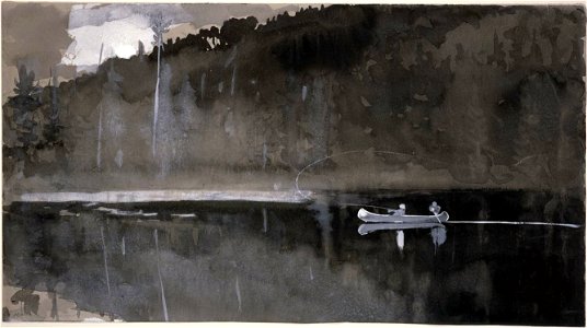 Winslow Homer - Trout Fishing, Lake St. John, Quebec (1895)