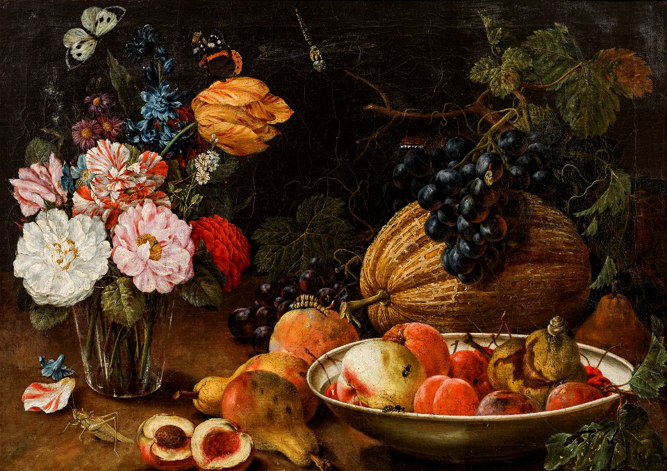 Johann Amandus Winck - Früchtestillleben mit Blumen und Insekten (1796) a