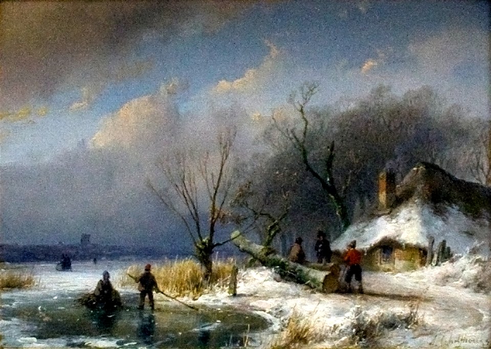 Winter landscape by Schelfhout
