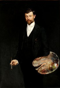 Wincenty Wodzinowski - Self-portrait with palette - MP 761 MNW - National Museum in Warsaw