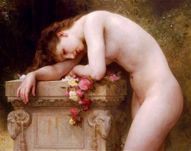 William-Adolphe Bouguereau - Douleur d'amour. Free illustration for personal and commercial use.