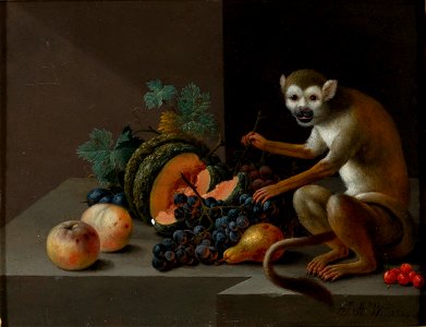 Johann Amandus Winck - Stillleben mit Honigmelonen, Pfirsichen, etc