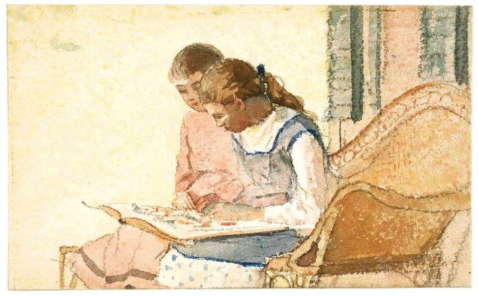 Winslow Homer - Two Girls Looking at a Book (c.1877)