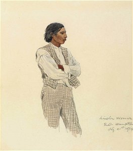 Winslow Homer - David Pharoah, The Last of the Montauks (1874). Free illustration for personal and commercial use.