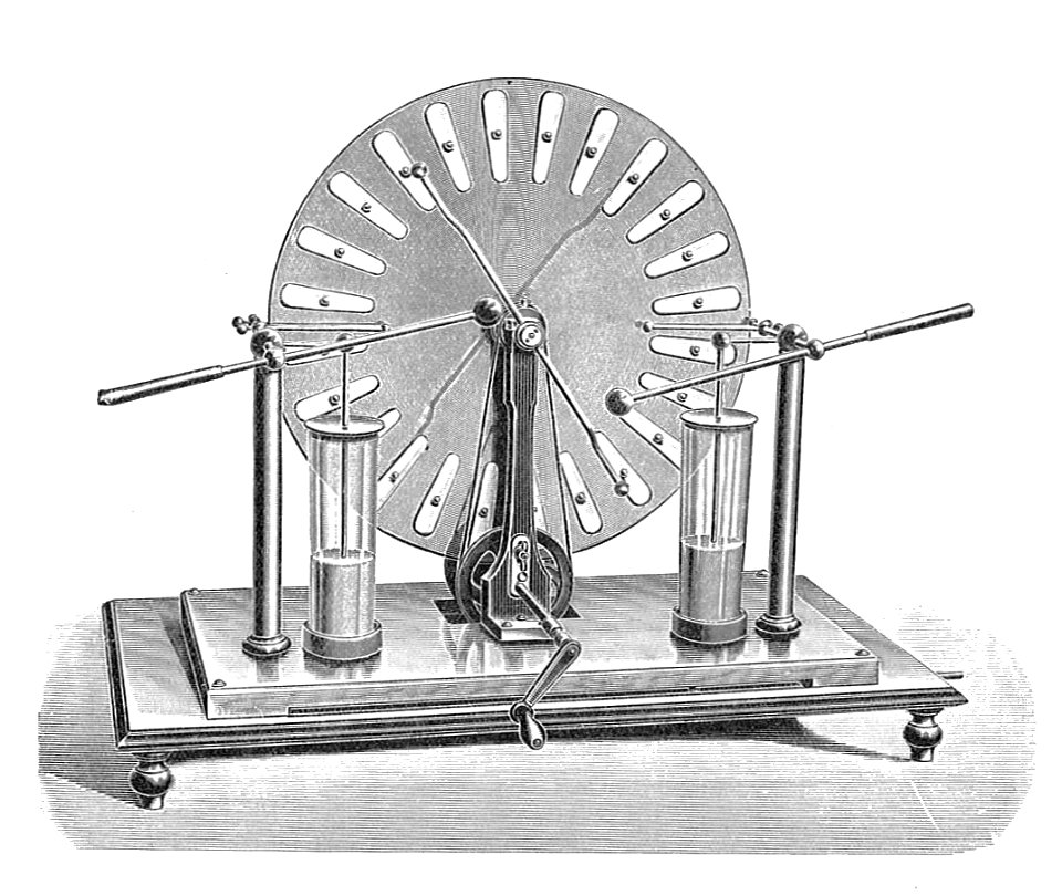 Wimshurst machine (Rankin Kennedy, Electrical Installations, Vol V, 1903)