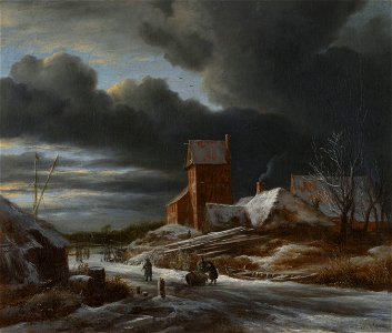 Winterlandschap Rijksmuseum SK-A-349. Free illustration for personal and commercial use.