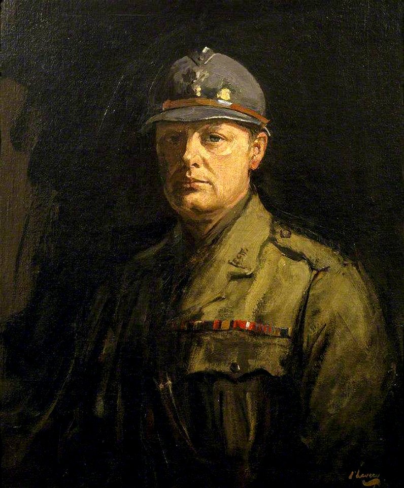 Winston Churchill (1874-1965), Wearing a French Poilu's Steel Helmet (38519130306)