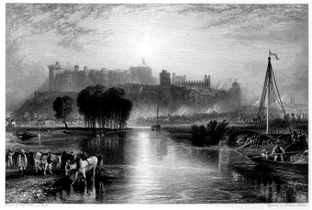Windsor engraving by William Miller after Turner. Free illustration for personal and commercial use.