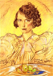 Witkacy - Portret Józefiny Konińskiej, 1936 r., pastel, Muzeum Ziemi Lubuskiej w Zielonej Górze