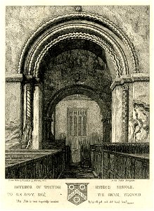Interior of Wiston Church Suffolk by Henry Davy 1827. Free illustration for personal and commercial use.