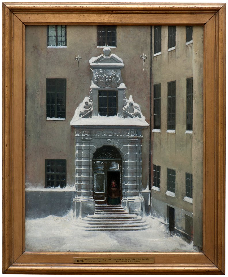 Winter Scene from the Present Foreign Office, Stockholm (Carl Stefan Bennet) - Nationalmuseum - 20150