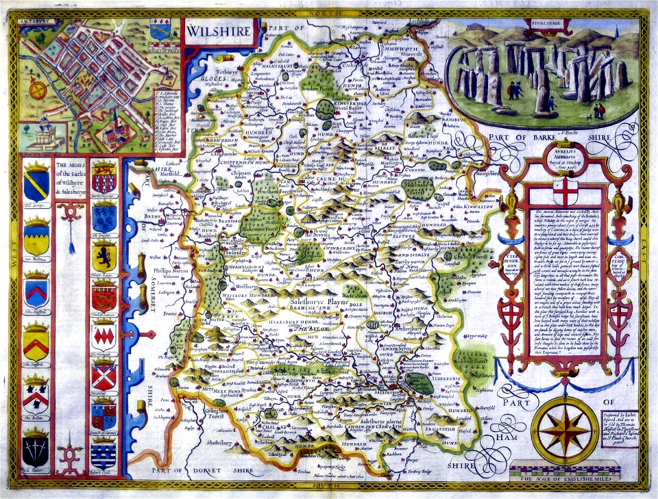Wiltshire – John Speed map, 1611