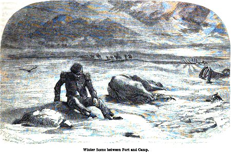 Winter Scene between Port and Camp. George Dodd. Pictorial history of the Russian war 1854-5-6. Free illustration for personal and commercial use.
