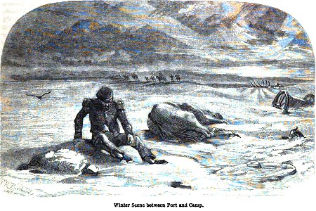 Winter Scene between Port and Camp. George Dodd. Pictorial history of the Russian war 1854-5-6